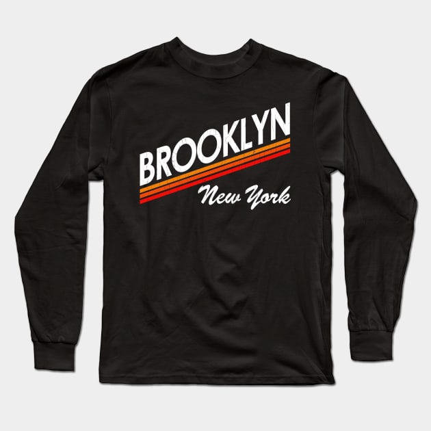 '70s Brooklyn NY (vintage distressed look) Long Sleeve T-Shirt by robotface